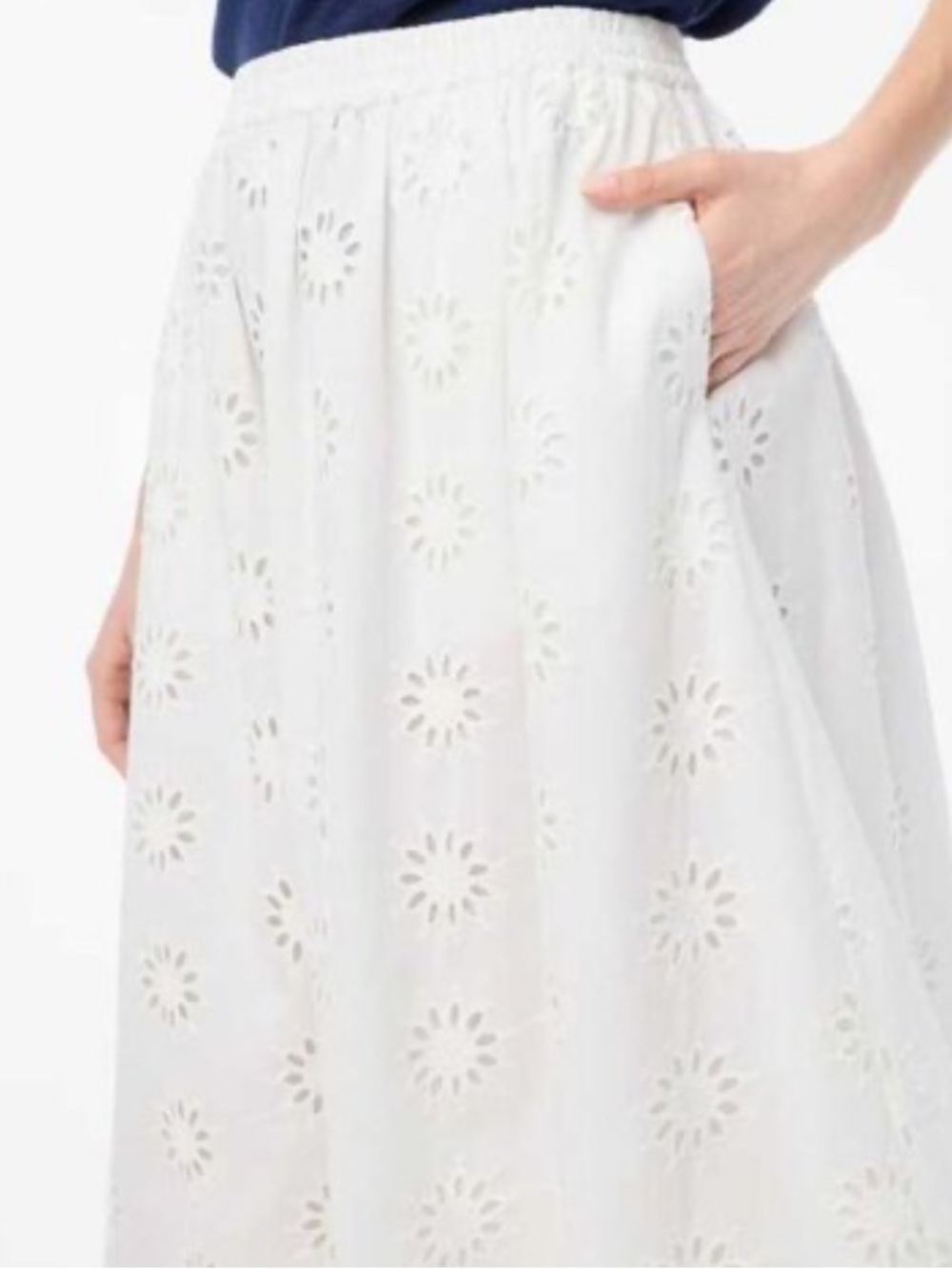 JCrew Factory Cotton Eyelet MIDI Skirt, size Small - Picture 4 of 9